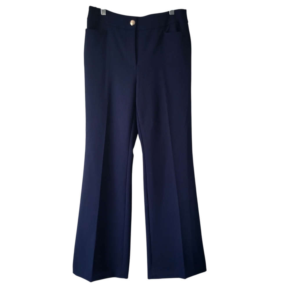 Talbots Elegant Navy Providence Wide Leg Classic Feminine Pants